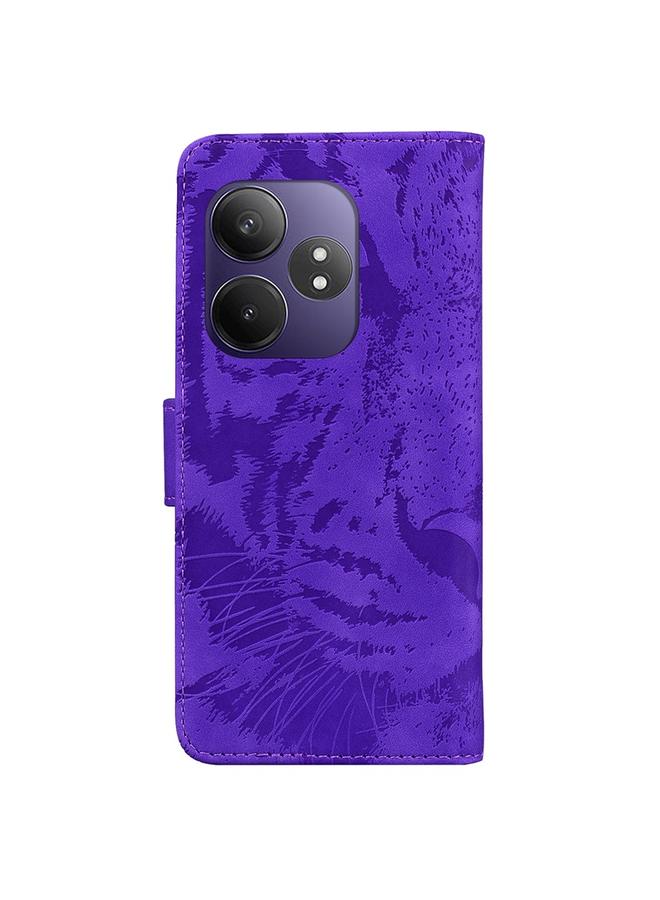 اس-توب جراب لهاتف Realme GT 6 / GT 6T / GT Neo6 جراب هاتف جلدي قلاب بنقشة نمر - Image 4