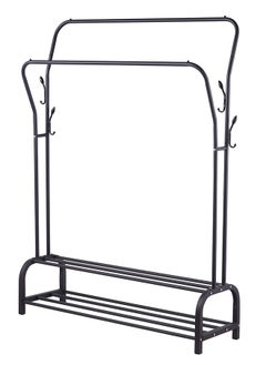LAWAZIM Black Clothes Hanger With Shoe Shelves-Single-Durable Space Saving Garment Hats and Coats Rack Storage Organizer, Freestanding Closet Rail with Shoe Rack-for Dorm, Bedroom, Entryway, Hallway  - Image 3