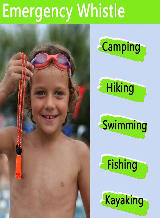 Amzonly Emergency Whistle, 120db Safety Whistle Survival Shrill Loud for Camping Hiking Hunting Boating Fishing Life Vest Jacket Rescue Signaling Kids Lifeguard 5 Pack Green - Image 3