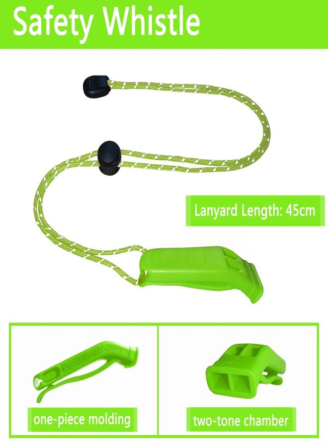 Amzonly Emergency Whistle, 120db Safety Whistle Survival Shrill Loud for Camping Hiking Hunting Boating Fishing Life Vest Jacket Rescue Signaling Kids Lifeguard 5 Pack Green - Image 2