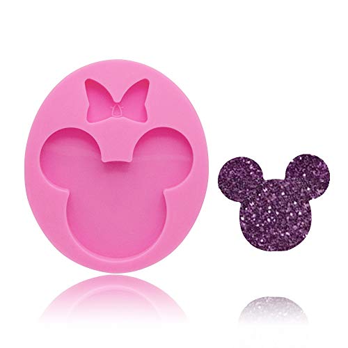 Seedomes Cute Mouse Head Bow Silicone Mold for DIY Chocolate Candy Pudding Gum Paste Cupcake Cake Topper Decoration Desserts Jelly Shots Handmade Ice Cream Ice Cube Crystal Soap Mould Fondant Mold - Image 1