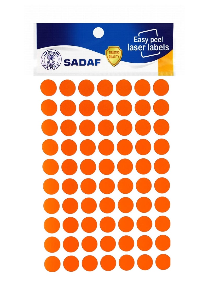 Sadaf 700-Piece Round Labels 18mm Diameter Orange  - Image 1