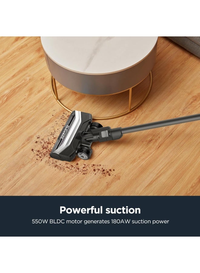 EUREKA Cordless Vacuum Cleaner, 550W 60 Mins Running 5-IN-1 Powerful Househould Wireless Vacuum 19Kpa, with LED Headlights, for Home Carpet Hard Floor Car Pet Hair - Image 3