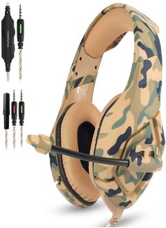 Onikuma K18 Gaming Headphones with 7.1 Surround Sound and Noise Canceling Microphone with LED Lighting for PC, PS4, Xbox, Switch/Mac, iOS