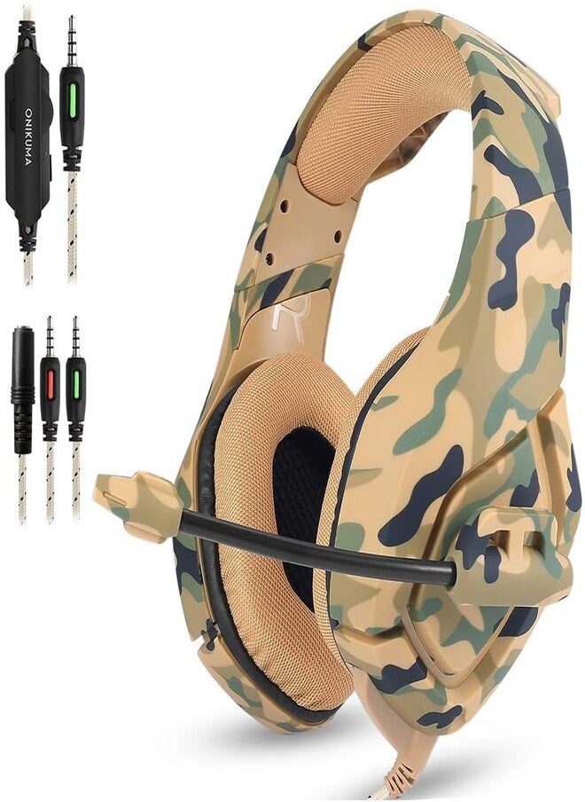 onikuma - Onikuma K18 Gaming Headphones with 7.1 Surround Sound and Noise Canceling Microphone with LED Lighting for PC, PS4, Xbox, Switch/Mac, iOS - Image 1