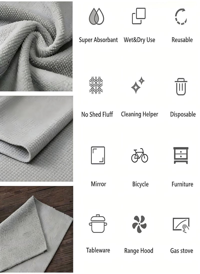 AiheArron 20Pcs Extractable Cleaning Cloths,Reusable Microfiber Towel Rags Disposable Cleaning Cloth Lazy Rags Washcloth Washable for House Kitchen Car Restaurant (Grey, 1 box) - Image 4