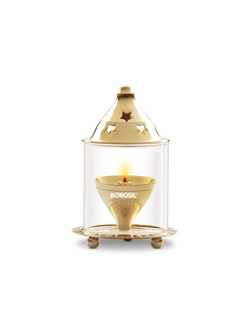 BOROSIL Borosil Akhand Diya Small Brass  - Image 2