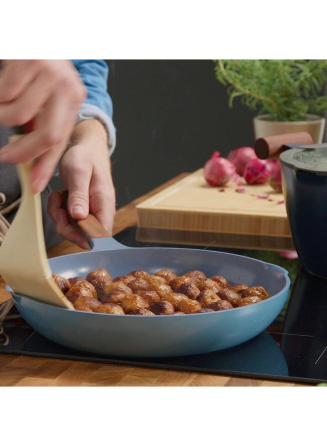 Green Tiger Frying Pan, Non-Stick Coating/Wood Dark Grey-Blue, 28 Cm - Image 2