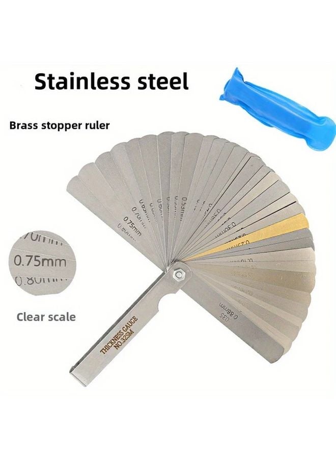 Stainless Steel Feeler Gauge Set With Copper Plate 32 Pcs Metric Measuring Ruler - Image 2