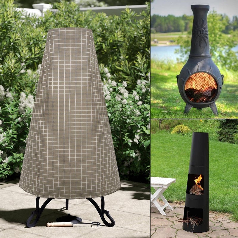 Fire Pit Cover 210D,Patio Outdoor Cover Heavy Duty with Oxford Cloth - Anti-Crack Outdoor Cover Fits Most Chiminea, Stove Fire Pit, Table (48.03x8.26x24.01in, Black) - Image 2