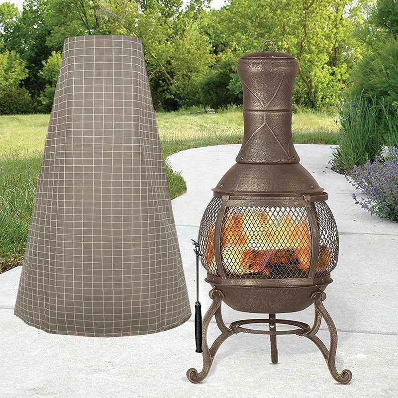 Fire Pit Cover 210D,Patio Outdoor Cover Heavy Duty with Oxford Cloth - Anti-Crack Outdoor Cover Fits Most Chiminea, Stove Fire Pit, Table (48.03x8.26x24.01in, Black) - Image 3
