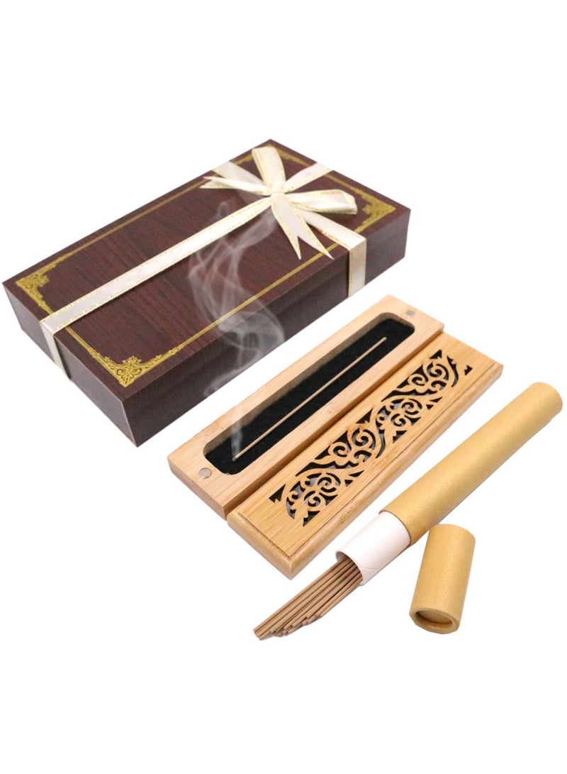 Bakhoor BoSidin – Wooden Incense Burner with Cambodian Oud Sticks 20pcs in Wooden Gift Box - Image 1