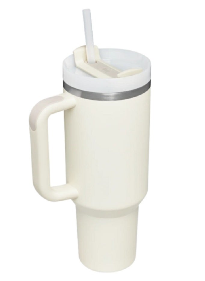 Stanley 40oz Stanley Cup Cream Quencher H20 Flowstate Stainless Steel Vacuum Insulated Tumbler with Lid, Straw & Car Cup Holder Compatible for Water, Iced Tea, Coffee, Smoothie and More | BPA‑Free, Best Gift for All Oceans | Premium Eco‑Friendly Travel Mug with Advanced Flowstate Lid  - Image 2