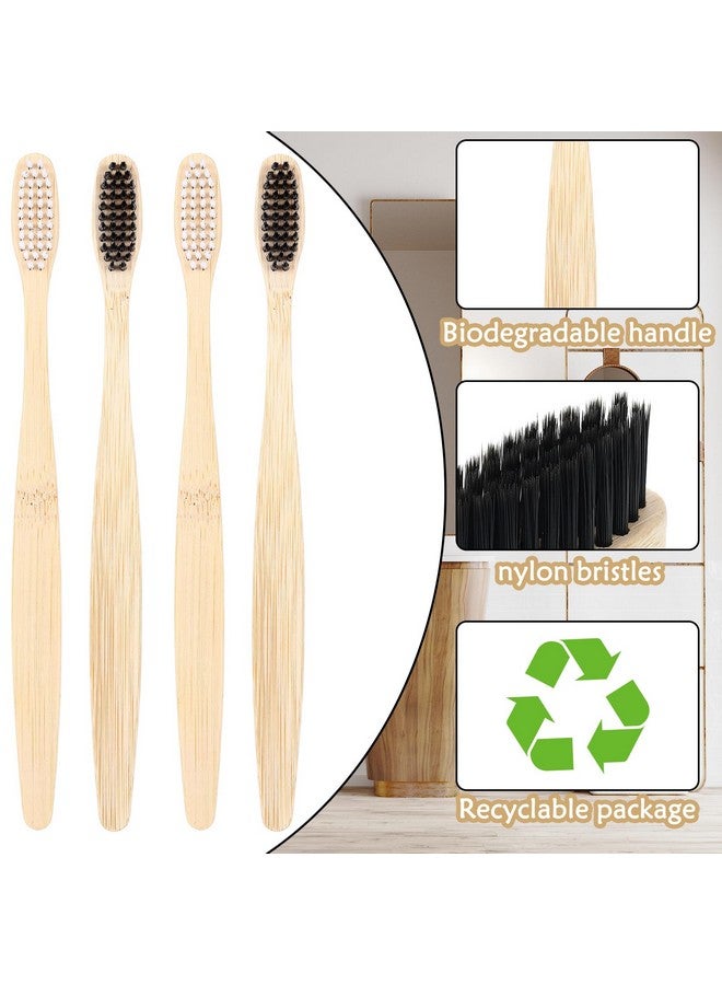 Vesici 200 Pieces Bamboo Toothbrushes Bulk Soft Bristles Toothbrushes with Micro Fur Ultra Wooden Bamboo Tooth Brushes Manual Toothbrushes for Adults Travel Family Hotel Use Individually Packaged - Image 3
