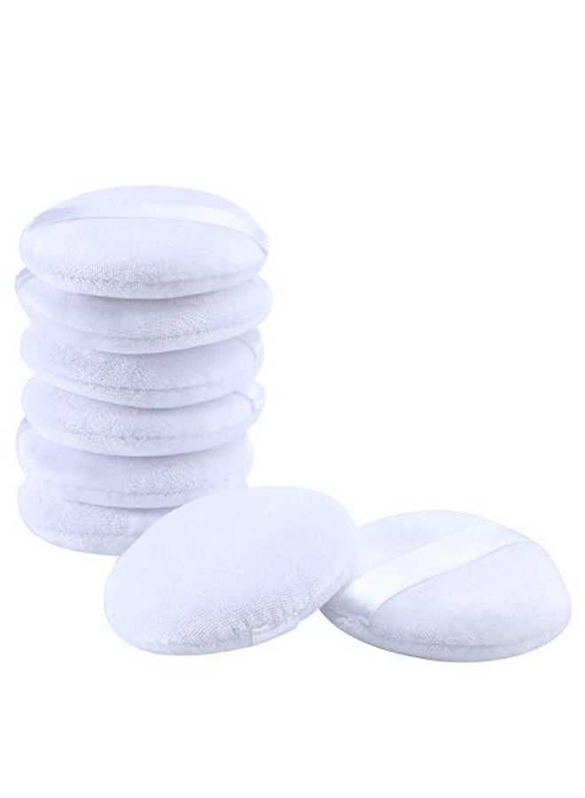 Senkary 8 Pieces Powder Puff Face Soft Cotton Makeup Powder Pads for Loose Setting Pressed and Body Powder White 236 Inch - Image 1