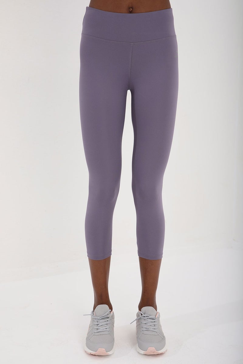 Tommy Life Violet Women's High Waist Slimming Cross Back Detailed Sports Bustier-Capri Tights Set - 95283  - Image 5
