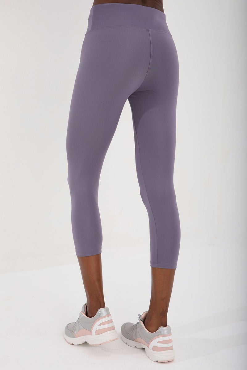 Tommy Life Violet Women's High Waist Slimming Cross Back Detailed Sports Bustier-Capri Tights Set - 95283  - Image 4