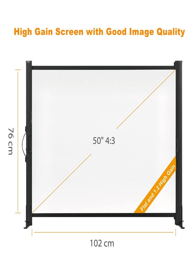 excelimage Portable Projector Screen with Stand, 50 Inch 4:3, Outdoor Projector Screen, Lightweight and Retractable, 1.2 High Gain Wrinkle-Free Video Projection Screens, for Home Cinema, Meeting Presentation. - Image 3