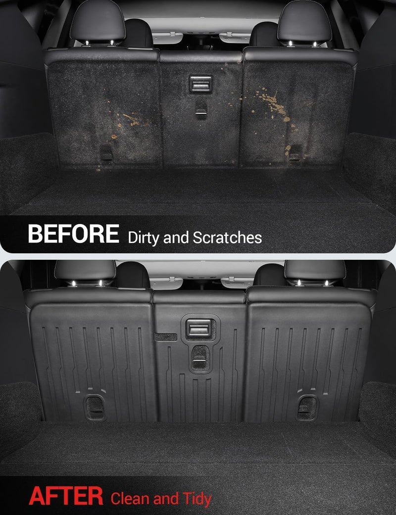 Basenor غطاء خلفي لمقاعد الصف الثاني من BASENOR 3 قطع لسيارة تسلا موديل Y، واقي مقاعد خلفية مقاوم لجميع الأحوال الجوية، غطاء ظهر مقعد داخلي مقاوم للماء، حصيرة للحيوانات الأليفة لملحقات موديل Y من 2025-2020 - Image 4