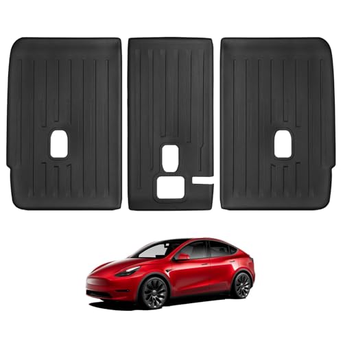 Basenor غطاء خلفي لمقاعد الصف الثاني من BASENOR 3 قطع لسيارة تسلا موديل Y، واقي مقاعد خلفية مقاوم لجميع الأحوال الجوية، غطاء ظهر مقعد داخلي مقاوم للماء، حصيرة للحيوانات الأليفة لملحقات موديل Y من 2025-2020 - Image 1