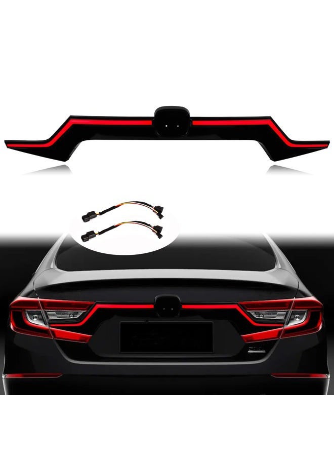 GEEGEETOP Smoked Trunk Lid Third Brake Light Bar Assembly Sequential Flash Signal Tail Brake Lamp Compatible with 2018-2020 Honda Accord 10th Plug and play (smoked) - Image 1