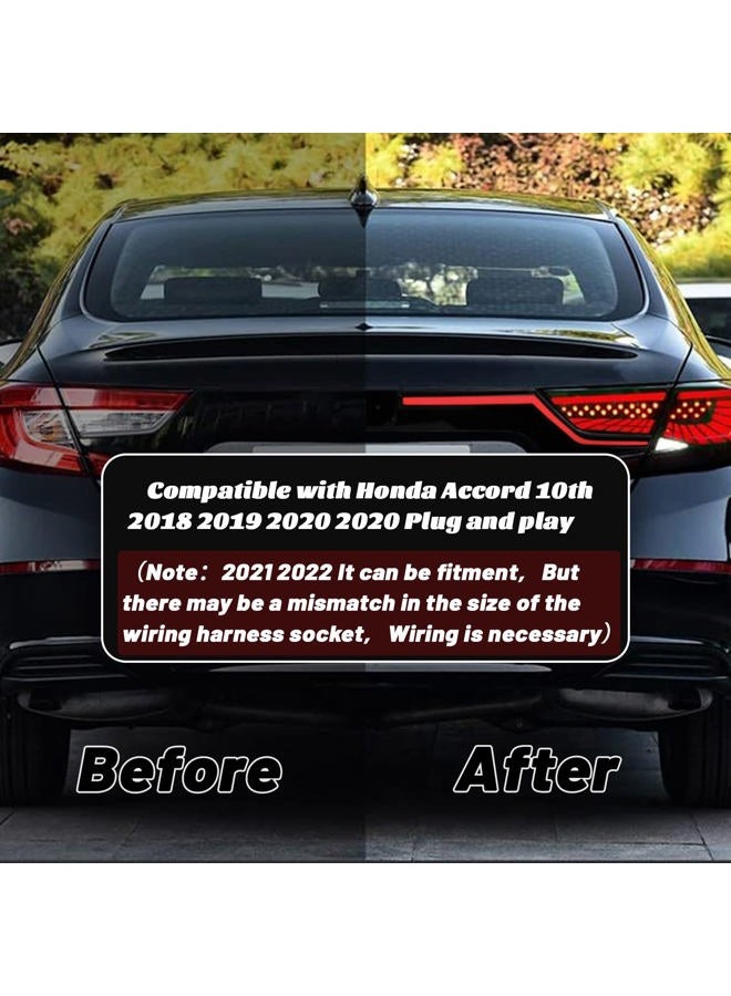 GEEGEETOP Smoked Trunk Lid Third Brake Light Bar Assembly Sequential Flash Signal Tail Brake Lamp Compatible with 2018-2020 Honda Accord 10th Plug and play (smoked) - Image 5