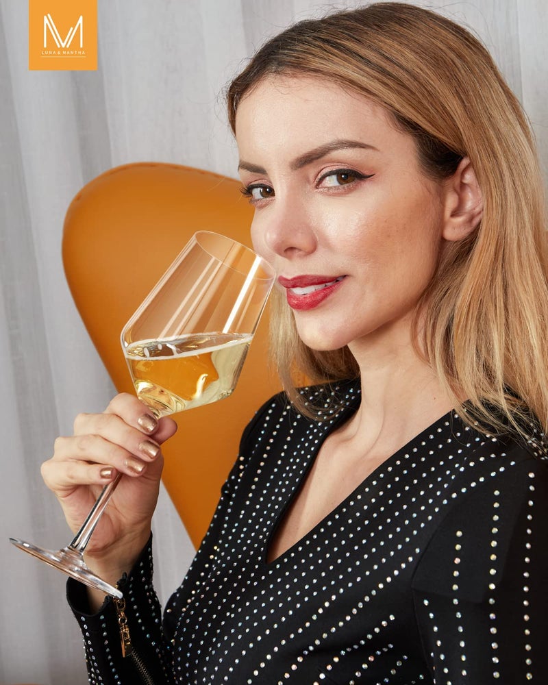 OJA Red Wine Glasses Set of 4, Premium Crystal Wine Glasses Hand Blown,15 oz,Thin Rim,Long Stem,Perfect for Red or White,Daily Use,Unique Wedding Anniversary or Birthday Gift - Image 3