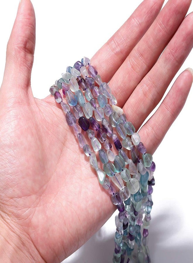 BEADIA Irregular Natural Fluorite Stone Loose Semi Gemstone Beads for Jewelry Making 5-8mm 38cm - Image 2
