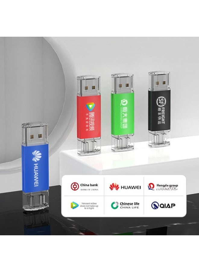 Creative High-Speed Type-C USB Flash Drive Dual Use For Mobile Phone And Laptop Metal Body Corporate Gift By Qipin Brand-Capacity:3.0 TYPE-C 32GB  - Image 3