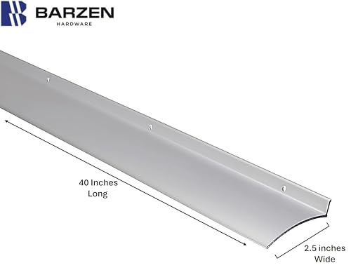 Barzen Exterior Door Rain Drip Guard Over Door Drip Cap Rain Deflector for Windows and Doors 25 Inches Wide 40 Inches Long Universal Fit Aluminum Finish - Image 3