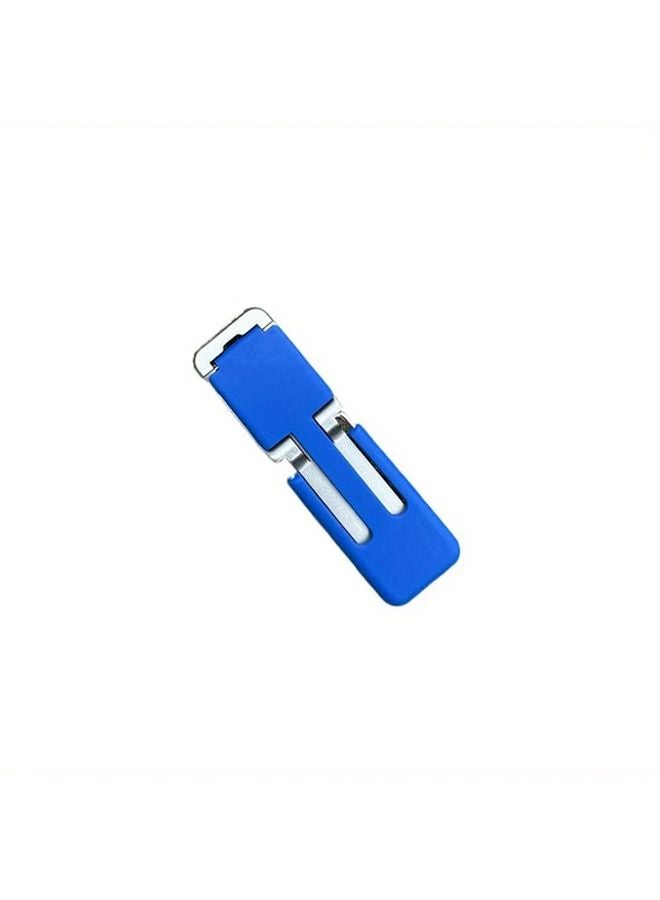 Blue Stainless Steel Phone Holder Stand Adjustable Angle Height Ergonomic Design - Image 1