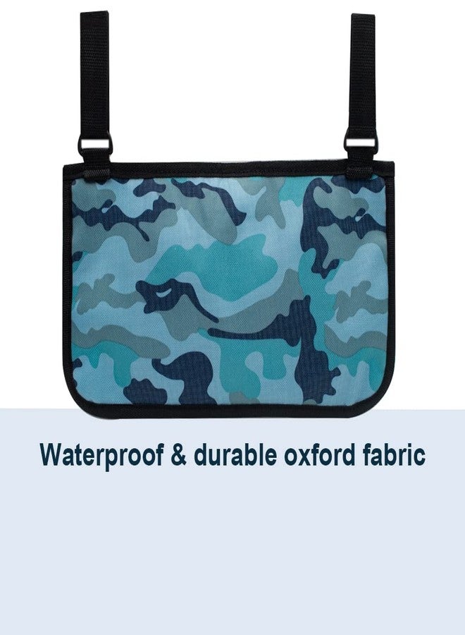 LIYSOYO Wheelchair Side Bag, Wheelchair Accessories, Wheelchair Armrest Bag Storage Pouch to Hang on Side, with Reflective Stripes, Fits Mobility Scooter, Walker, Rollator, Floral Design (ripple) - Image 5