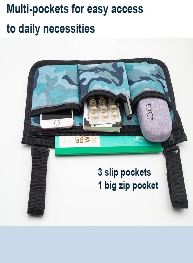 LIYSOYO Wheelchair Side Bag, Wheelchair Accessories, Wheelchair Armrest Bag Storage Pouch to Hang on Side, with Reflective Stripes, Fits Mobility Scooter, Walker, Rollator, Floral Design (ripple) - Image 4