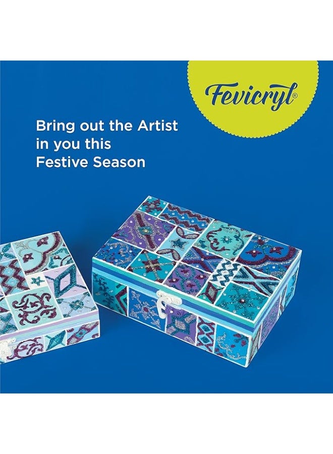 Fevicryl 3D Outliners Glitter Kit 20ml x 5 | Fabric and Multi-Surface 3D Outliners Assorted Pack, Multi Colour | DIY Art & Craft | Ideal for Artists, Gifting - Image 2