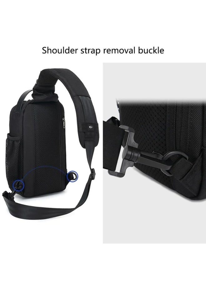 COOLBELL CB-7201 Blue Crossbody Bag Men Stylish Chest Pack with External Charging Port - Image 4