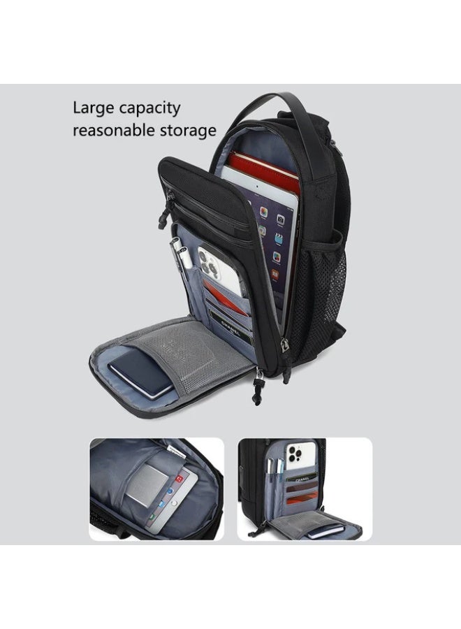 COOLBELL CB-7201 Blue Crossbody Bag Men Stylish Chest Pack with External Charging Port - Image 2