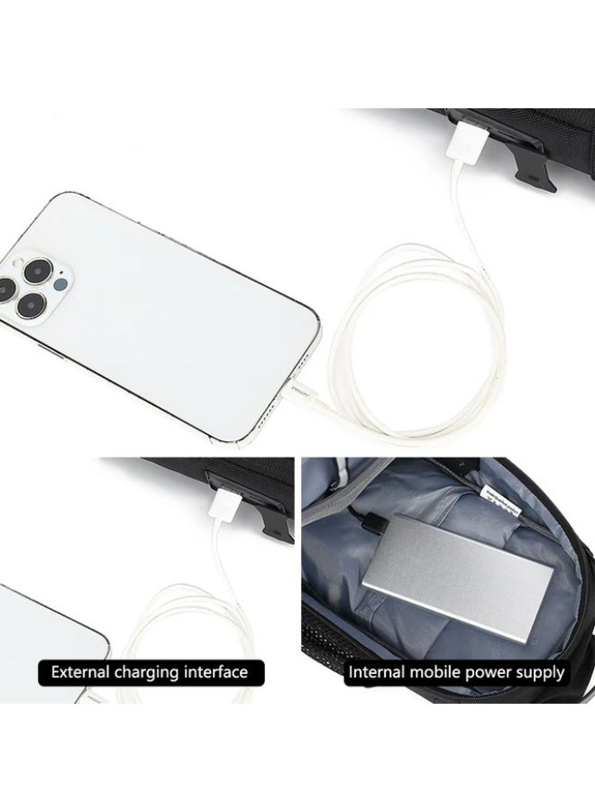 COOLBELL CB-7201 Blue Crossbody Bag Men Stylish Chest Pack with External Charging Port - Image 3