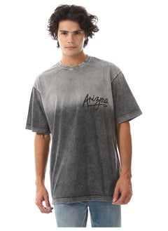 Gradient Heather Beige With Decorated Badge T-Shirt