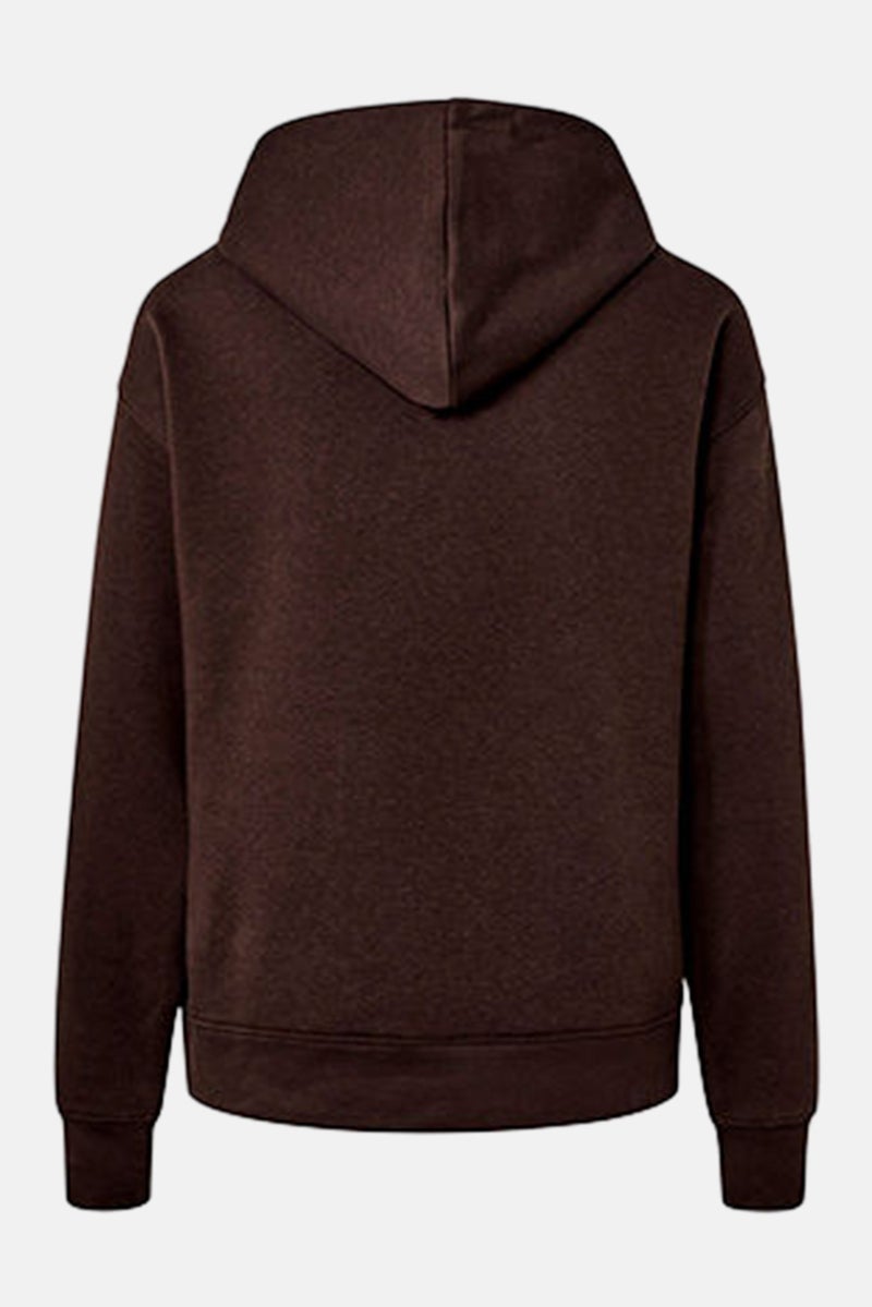 Tchibo Women Hoodie Long Sleeves Plain Sweatshirt, Choco Brown - Image 3