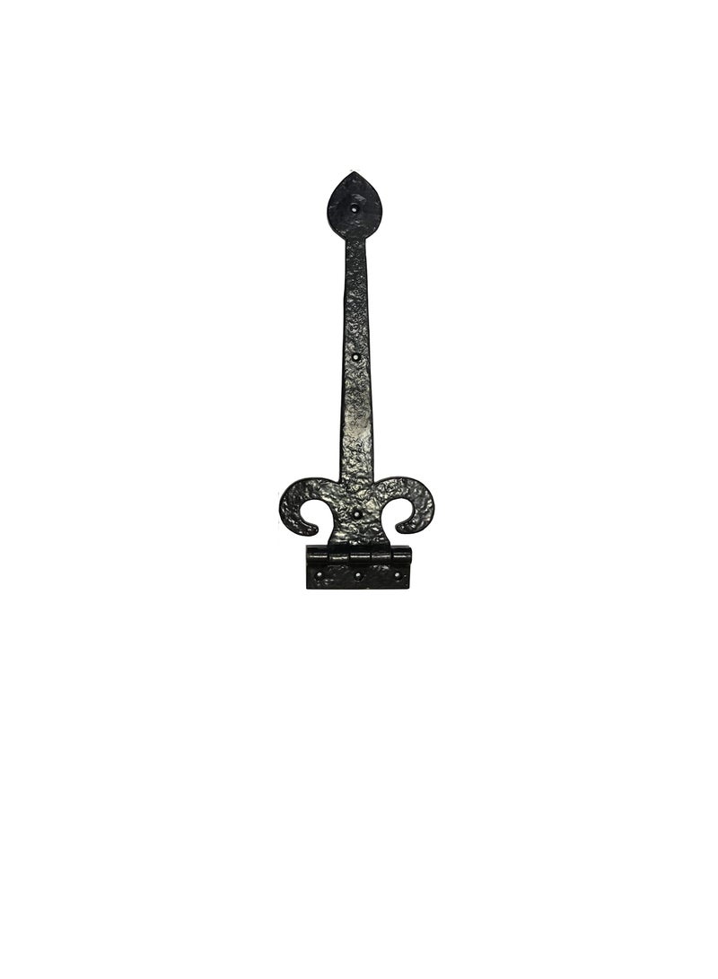 ROBUSTLINE Cast Iron Ornamental Decorative T Hinges Fleur-De-Lis Design - Image 2