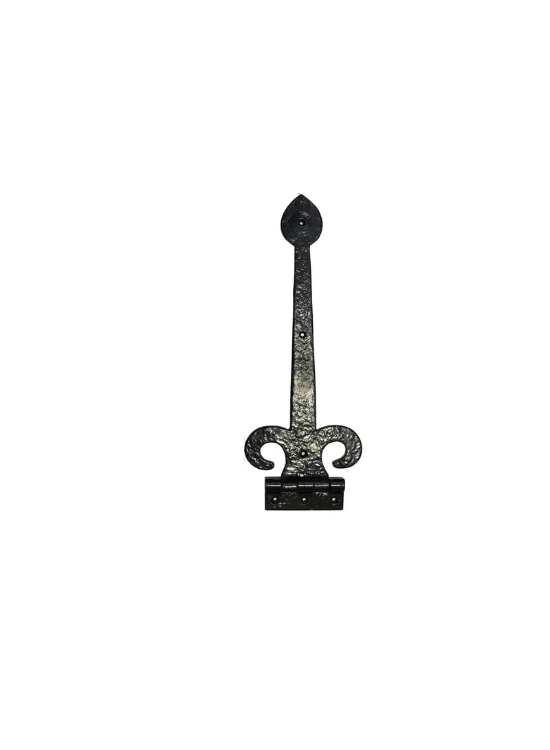 ROBUSTLINE Cast Iron Ornamental Decorative T Hinges Fleur-De-Lis Design - Image 1