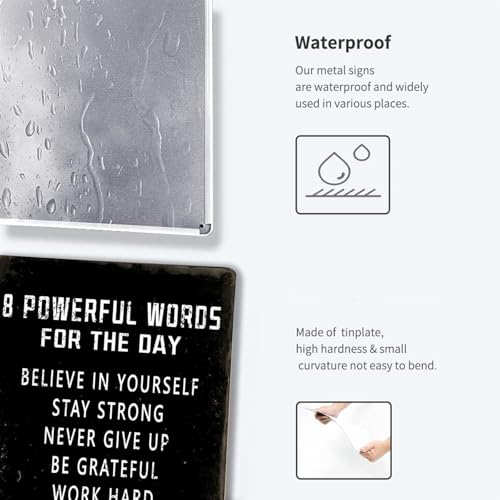 Fmcmly Inspiring Positive Quotes Metal poster Inspirational Tin Sign for Teen Bedroom Decor Home Office Bedroom Classroom Cafes Motivational Wall Decor 8x12 Inch - Image 3