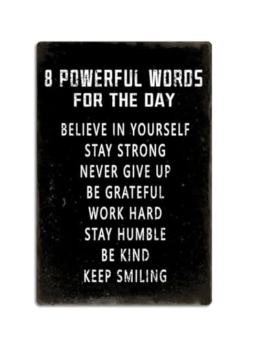 Fmcmly Inspiring Positive Quotes Metal poster Inspirational Tin Sign for Teen Bedroom Decor Home Office Bedroom Classroom Cafes Motivational Wall Decor 8x12 Inch - Image 1