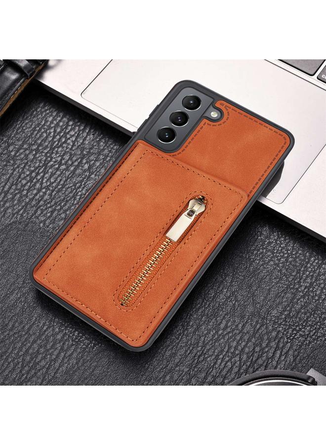 اس-توب جراب لهاتف Samsung Galaxy S21 5G مع حامل بطاقة وسحاب - Image 2