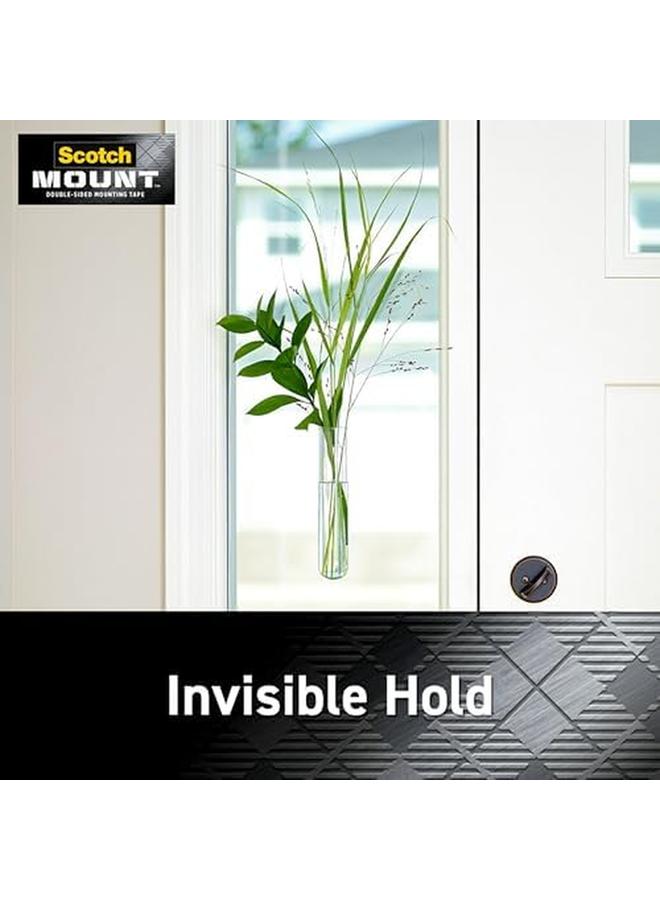 Scotch  Mount Clear Tape 1 In X 450 In 25.4Mm X 11.4M 1 Roll Pack Holds 6.8 Kg Using 1.52 M Transparent Color Multi Surface Easy To Use No Tools Double Sided Adhesive Tape - Image 3