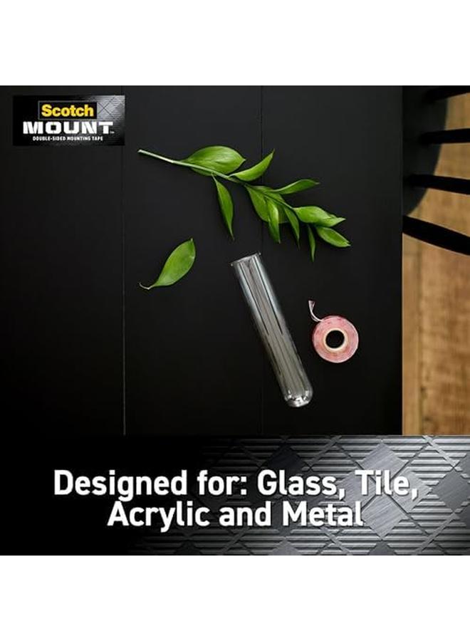 Scotch  Mount Clear Tape 1 In X 450 In 25.4Mm X 11.4M 1 Roll Pack Holds 6.8 Kg Using 1.52 M Transparent Color Multi Surface Easy To Use No Tools Double Sided Adhesive Tape - Image 4