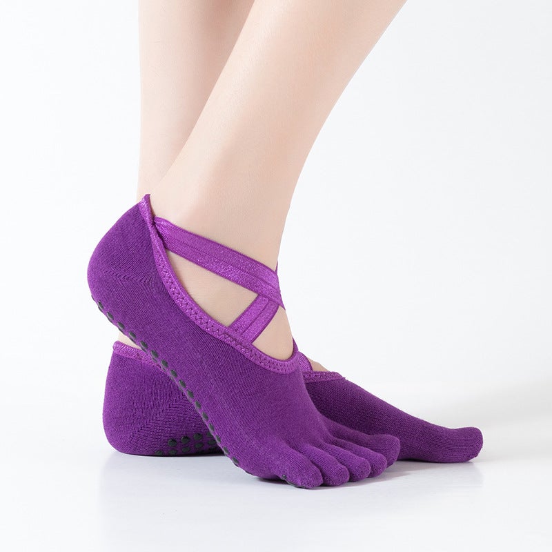 Yoga Ballet Toe Socks Black  - Image 5