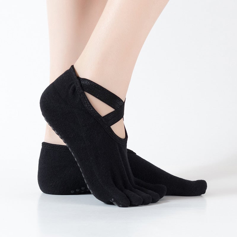 Yoga Ballet Toe Socks Black  - Image 1