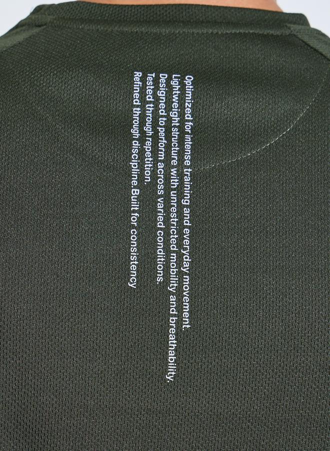 Styli Active Men Olive Raglan Sleeve Muscle Fit T-Shirt - Image 5