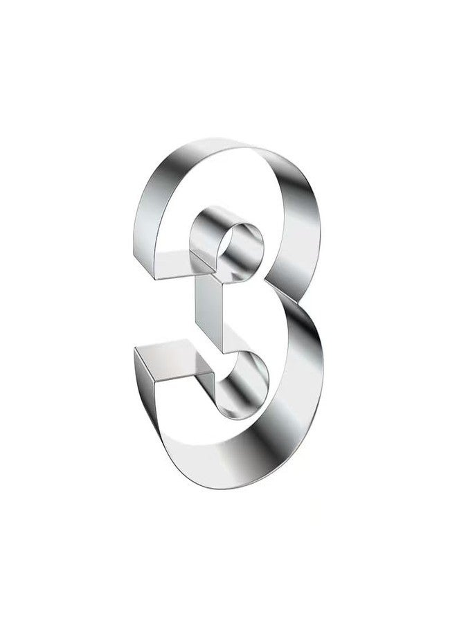 ZADE 8 Inch 304 Stainless Steel Large Size Number Cake Mousse Mold Number 3 Tiramisu Cheesecake Mold Cookie Cutter Bakeware 3D Cake Baking Pan for Birthday and Baking, Party - Image 4